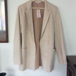 Philosophy faux suede open front blazer NWT